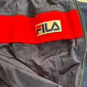 Fila Red and Gray Windbreaker Jacket